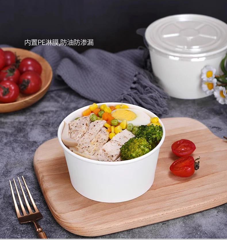 50Pcs Disposable Paper Bowls Eco-Friendly Round Food Containers with Lids, Takeaway Sal... - SKU DPB01501 - UGI Packaging