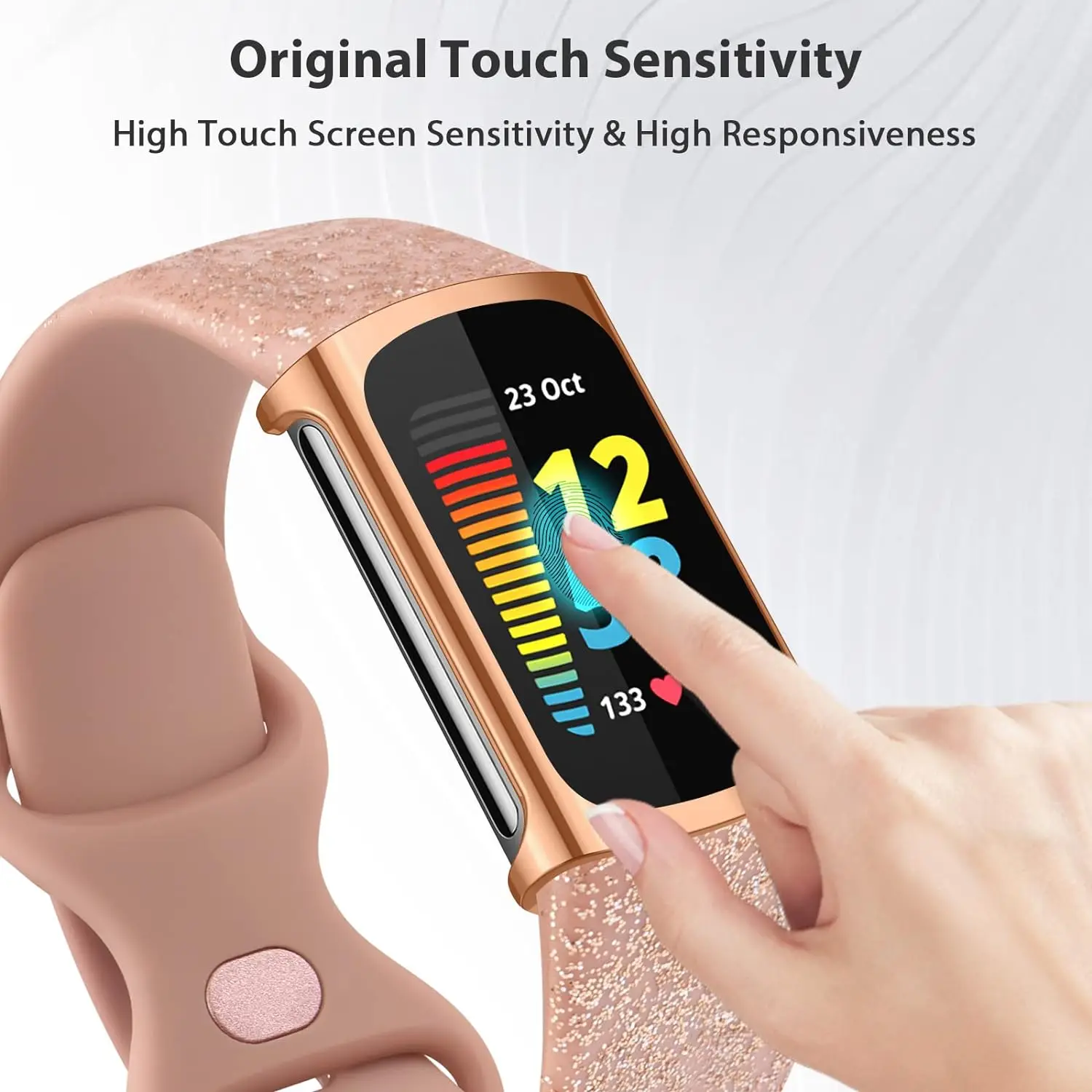 TPU Protective Full Coverage Shell with Screen Protector for Fitbit Charge Series Accessories