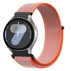 Nylon Loop Sports Bracelet Wristband for 6 Classic 47mm 43mm (Orange red)