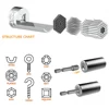 Kesitoyo Multifunctional Silvery 7 to 19mm Magic Socket Multi Purpose Wrench Extension Rod Electric Hand Drill Screw Tool Set 3
