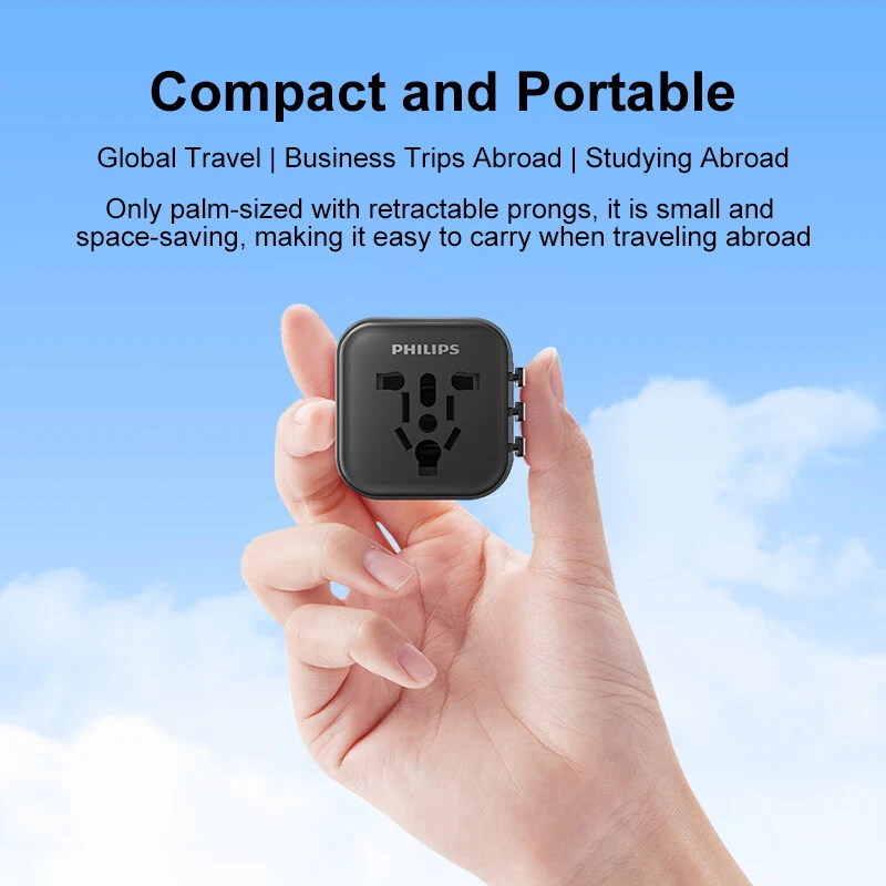 Philips Universal Travel Adapter with Multi-Region Compatibility