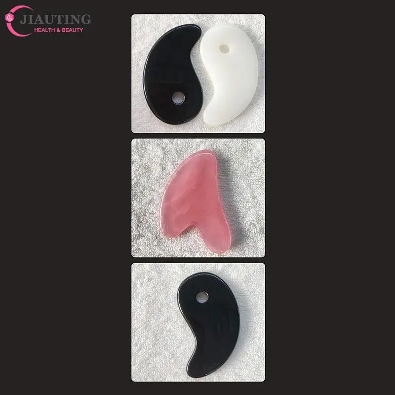 1pc Beeswax/Jade Guasha Scraping Massage Scraper Face Massager Acupuncture Gua Sha Board Acupoint Face Eye Care SPA Massage Tool