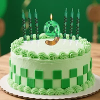 7Pcs Pixel Miner Birthday Cake Candles Topper for Pixel Theme Party Anniversary Party Video Game Party Supplies for Boys Girls 1