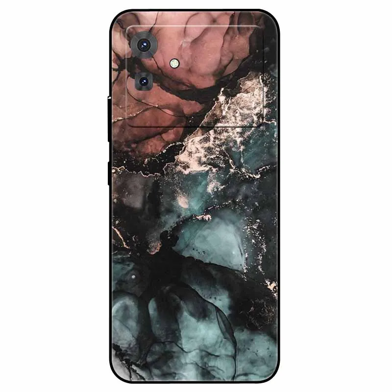 Floral Marble Silicone TPU Soft Phone Case with Cool Print Design