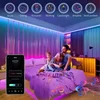 Smart Curtain Lights 400 LED USB Curtain String Lights DIY App Remote Control Music Sync Christmas Holiday Party Curtain Strings 5