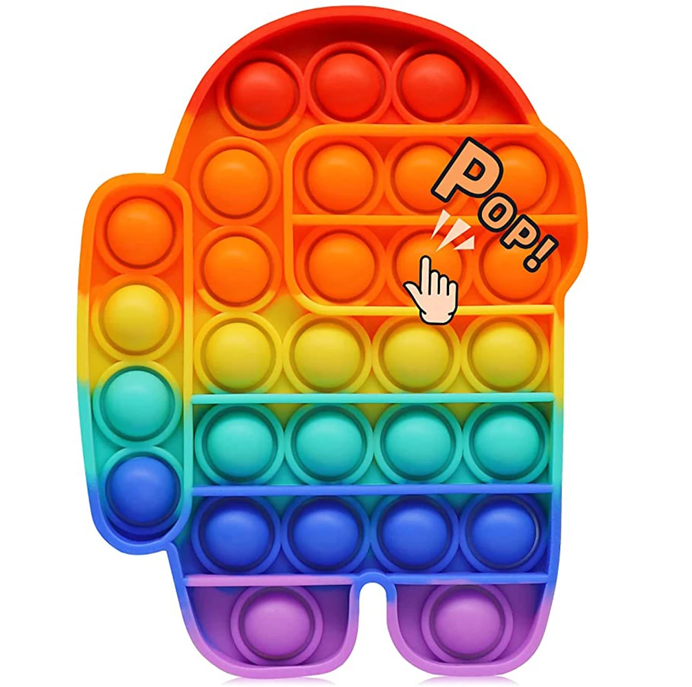 Rainbow Amongus Popits Push Bubble 