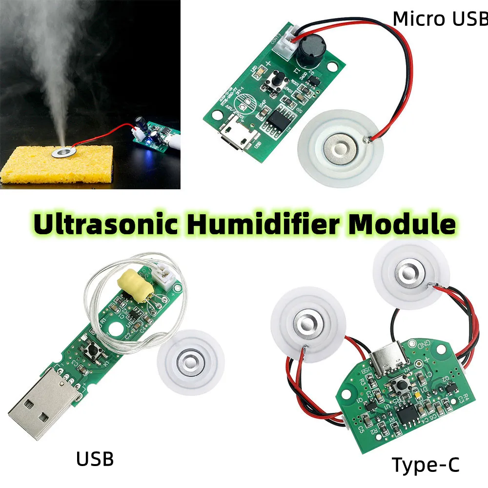 3pcs Mist Maker Plaque d'atomisation avec 5V Usb Humidificateur