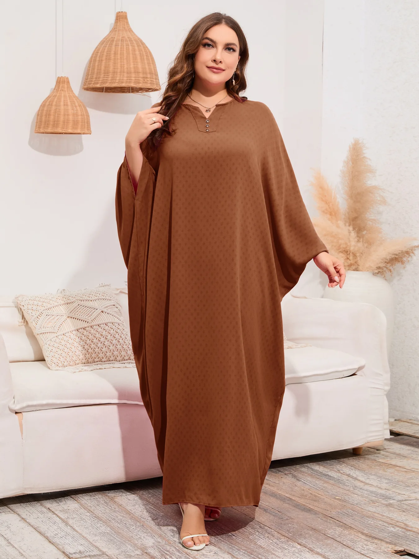 

Eid Muslim Long Dress for Women Muslim Bat Sleeve Loose Robe Caftan Abaya Vestidos Party Abayas Ramadan Kaftan Jalabiya 2024