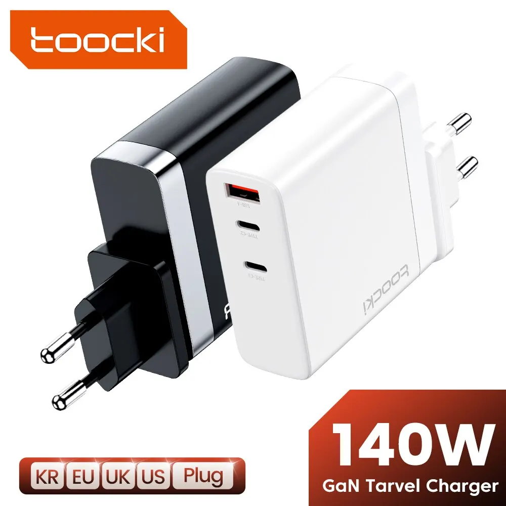   Toocki 노트북 맥북 프로 패드 프로 12 아이폰 15 14 삼성용 USB C 타입 고속 충전기, GaN 충전기 PD3.1 QC4.0 PPS 100W 65W, 140W 