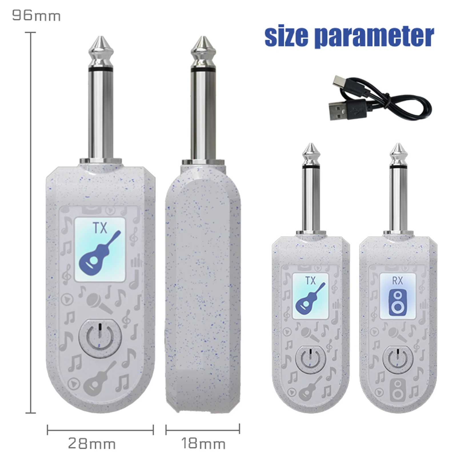 2.4G Wireless Guitar System with Precise Sound Wireless Guitar Audio Transmitter Receiver for Bass Electric Instruments