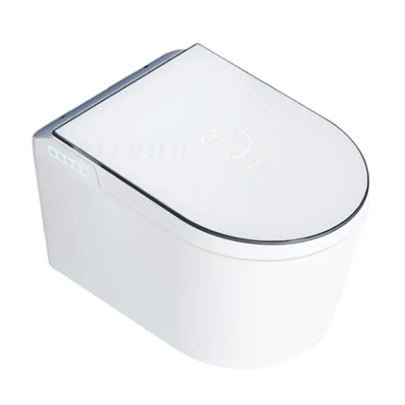 Wall-Mounted Smart Toilet In-Wall Intelligent Toilet Bidet with Bracket Heated Toilet Seat Built-In Tank Auto Open Space-Saving 6