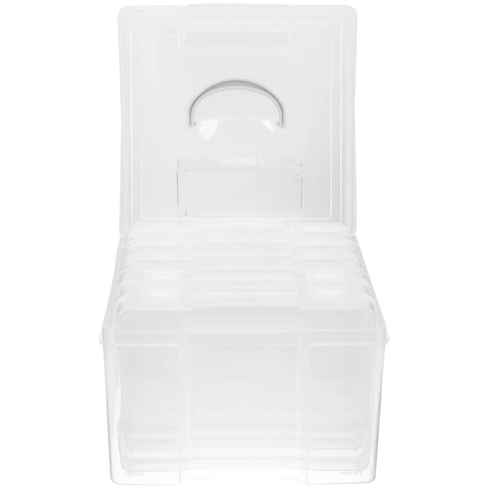 

Ящик для хранения фотографий, бытовые детали для хранения, контейнер для настольных фотографий, переносной пластиковый органайзер для поздравительных открыток