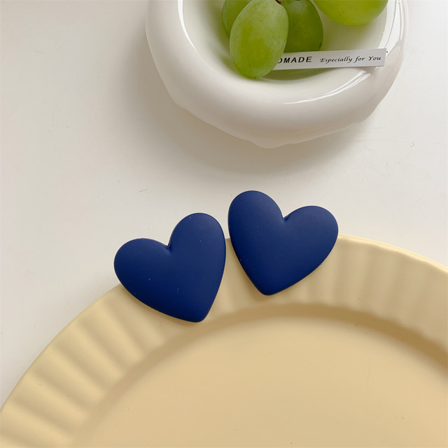 Pop Candy Color Acrylic Love  Earrings Simple Geometric Heart Earrings All-match Fashion Party Color Jewelry Earrings