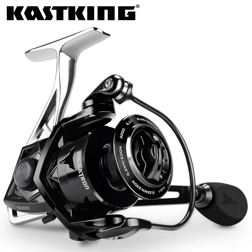 KastKing Megatron Spinning Fishing Reel 18KG Max Drag 7+1 Ball Bearings  Aluminum Spool Carbon Fiber Drag Saltwater Fishing Coil