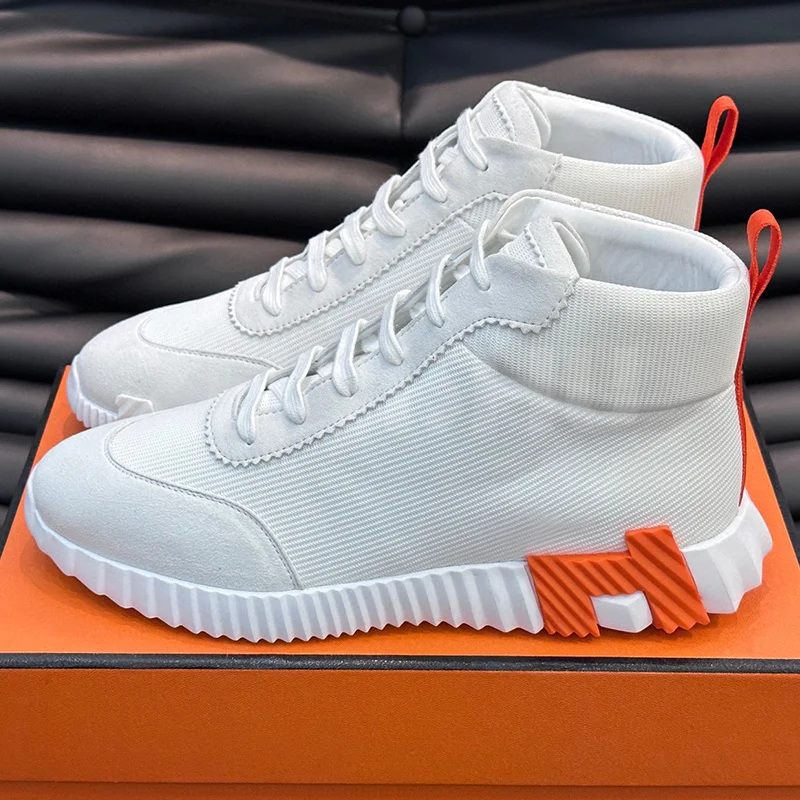 

Men Lace-Up Flat Shoes Spring Autumn 2023 New Cow Suede Genuine Leather Splicing Upper Sneakers Youthful Fashion Leisure Shoes