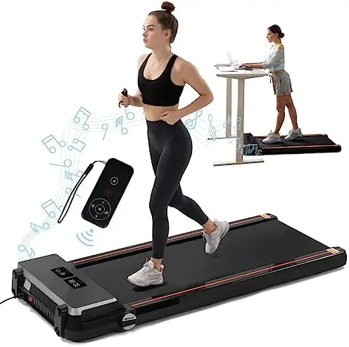 

Desk Treadmill 2.5HP Slim Walking Treadmill 265LBS - Treadmill with APP Bluetooth Remote Control LED Display, Running Walking J