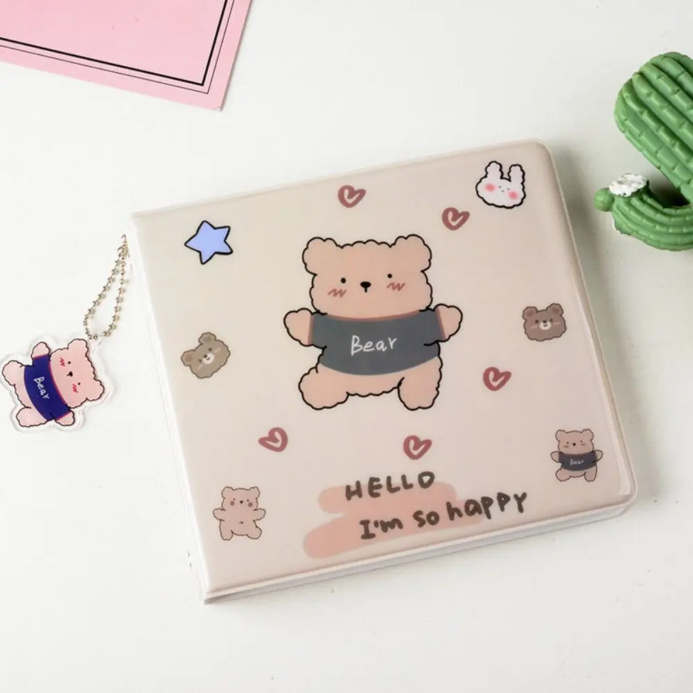 아이돌 카드 수집 곰 포토 카드 거치대, 투명 내부 페이지 10 장, 곰 사진 앨범 게임 카드 보호대 카드 필름