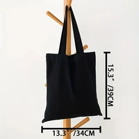 Simple and Casual Solid Color Canvas Material Large Capacity Women's Handheld Shoulder Bag for Shopping and Travel - Image 2