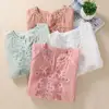 Cotton Linen Flower Embroidery Shirt Women Three Quarter Sleeves V Neck  Casual Blouse Loose Solid Color Mother Blouse Women Top 2