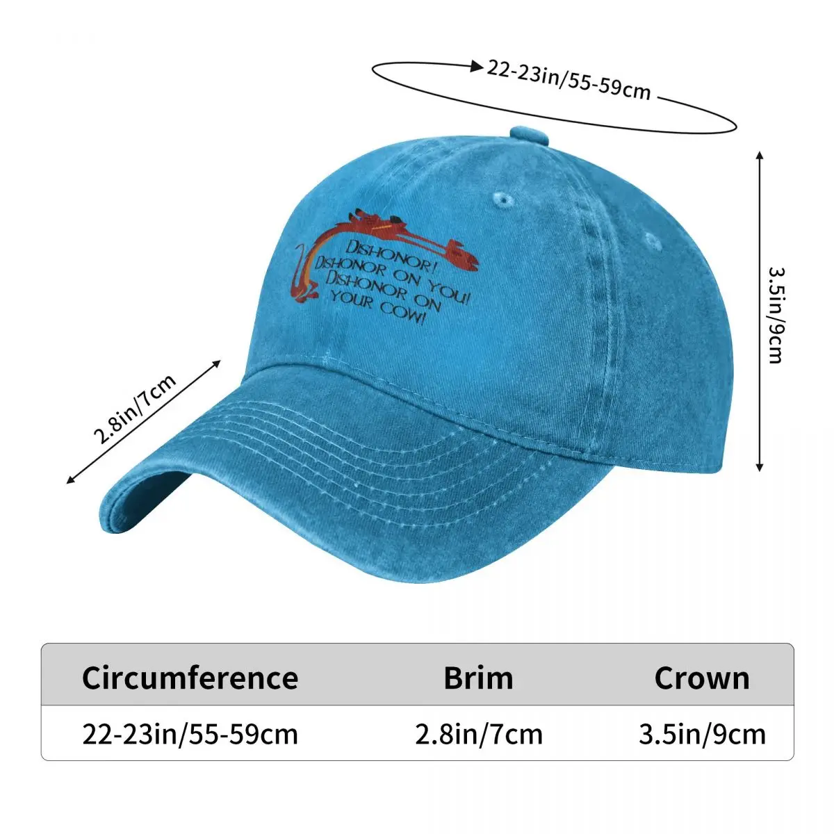 Dishonor Mulan Mushu Baseball Cap Men Women Distressed Washed Snapback Cap Outdoor Workouts Adjustable Fit Caps Hat