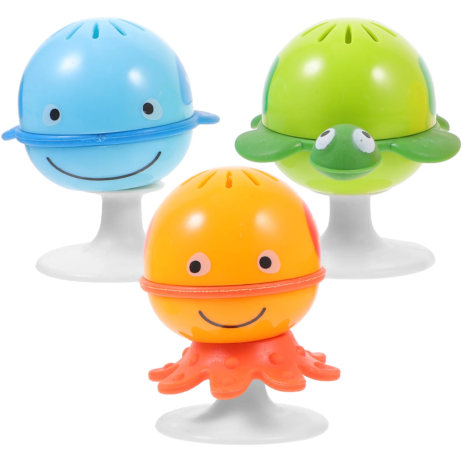 3 Pcs Rattle The Bell Baby Toys Plaything Toddler Feeding with Suction Cups Abs Ocean Series Sucker Music