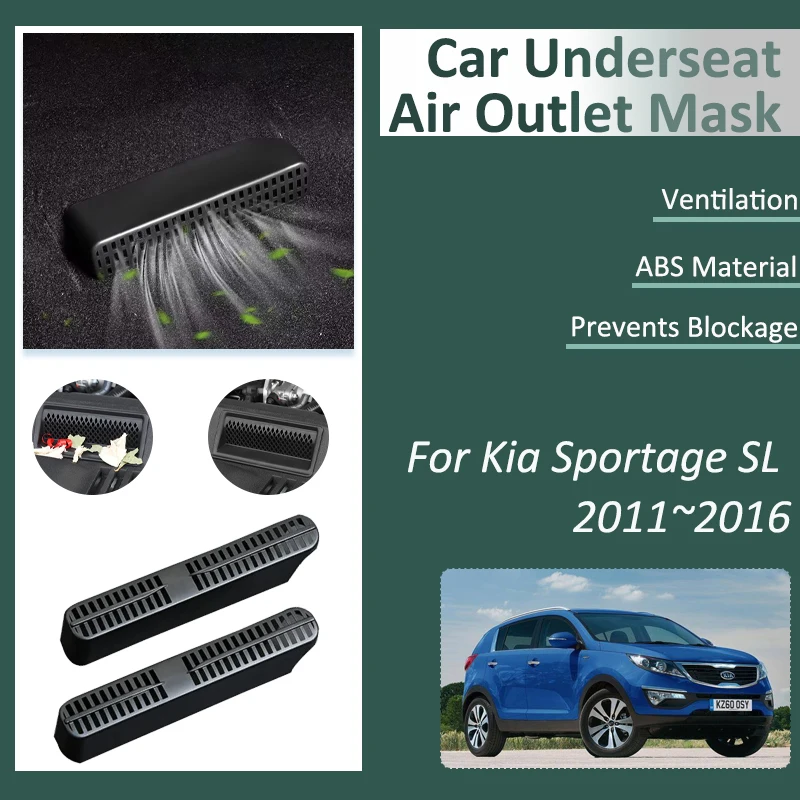 

Car Air Outler Covers For Kia Sportage SL 2011 2012 2013 2014 2015 2016 Condition Under Seater Moulding Sticker Auto Accessories