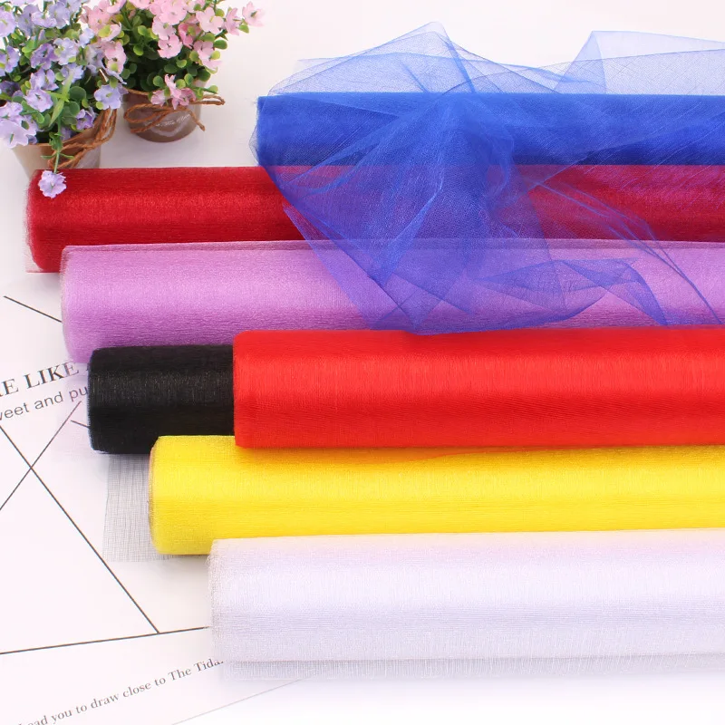 

48cmx5m/10m Sheer Crystal Organza Tulle Roll Fabric for Draping Wedding Ceremony Party Decoration Home Decoration Accessories