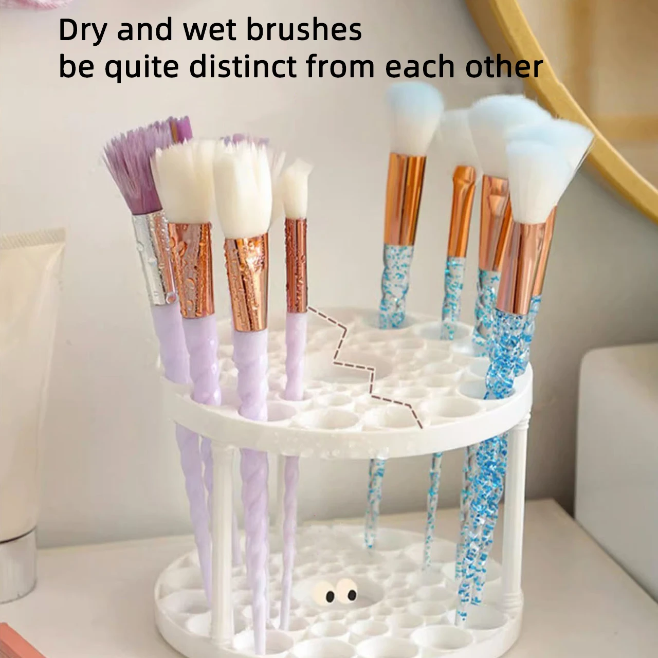 Desktop Makeup Brush Storage Rack 45 Holes Cosmetics Organizer Holder Lipstick Eyebrow Pencil Brush Display Rack