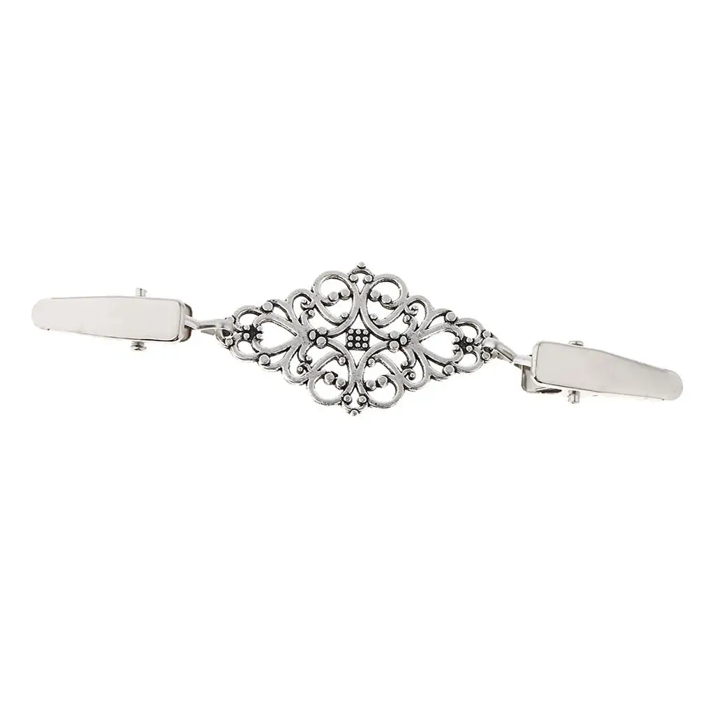 Women Vintage Sweater Cardigan Clip Hollow Alloy Plating Clothing Clips