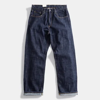16oz Heavyweight Red Selvedge Denim Jeans for Men High Quality Loose Straight Pants One Wash Autumn Casual 100% Cotton Y2K 1