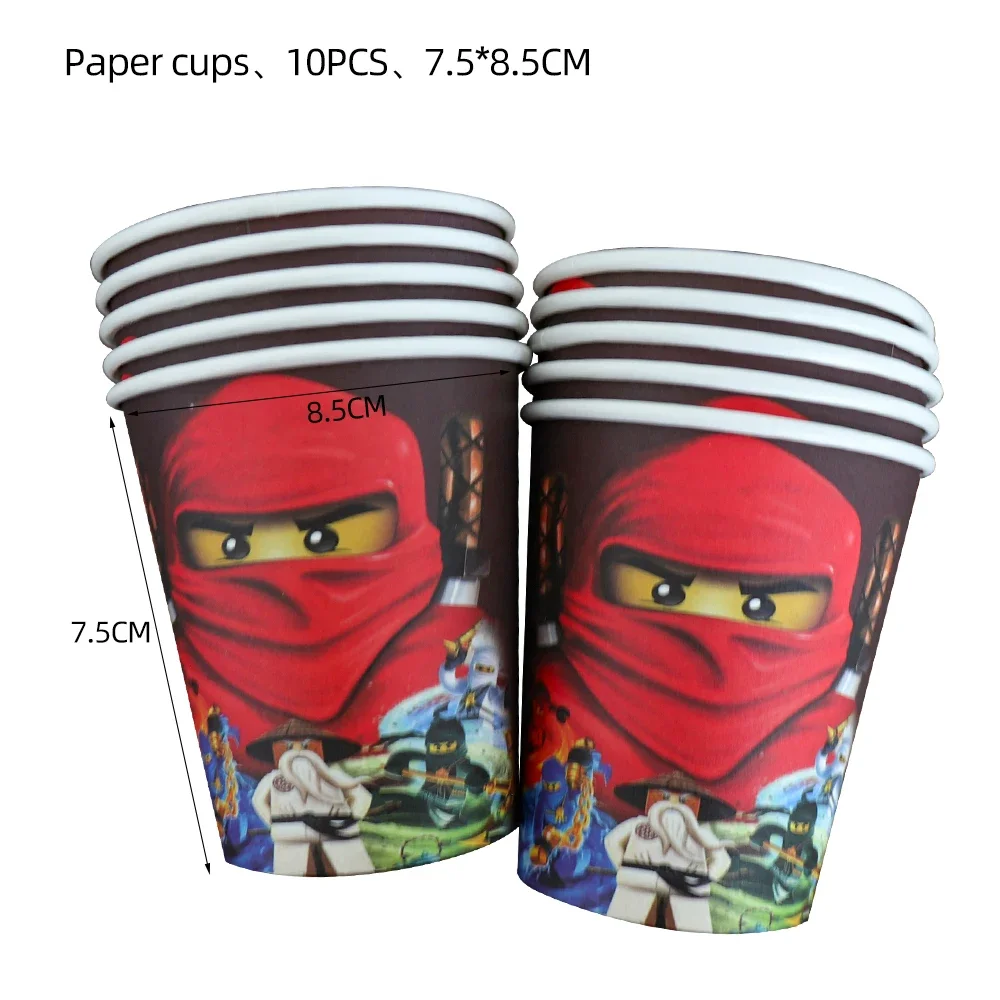 Party Decorations Ninja Birthday Party Decoration Paper Cups Plates Cake Topper Tablecloth Banner Balloons Supplies For Kids Boys