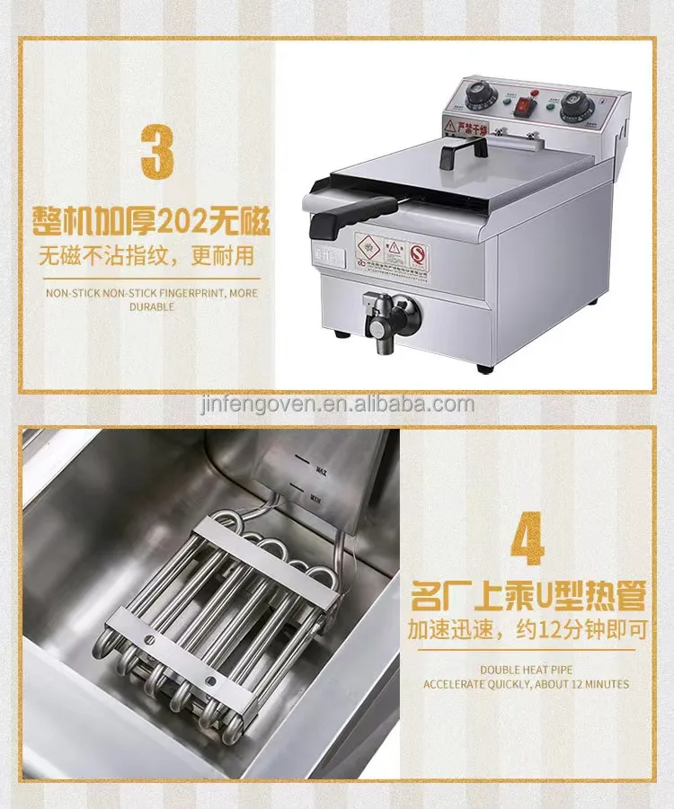 Restaurant Equipment Industrial Luxury 10L Double Tank Potato Frying Machine Deep Fryer 6