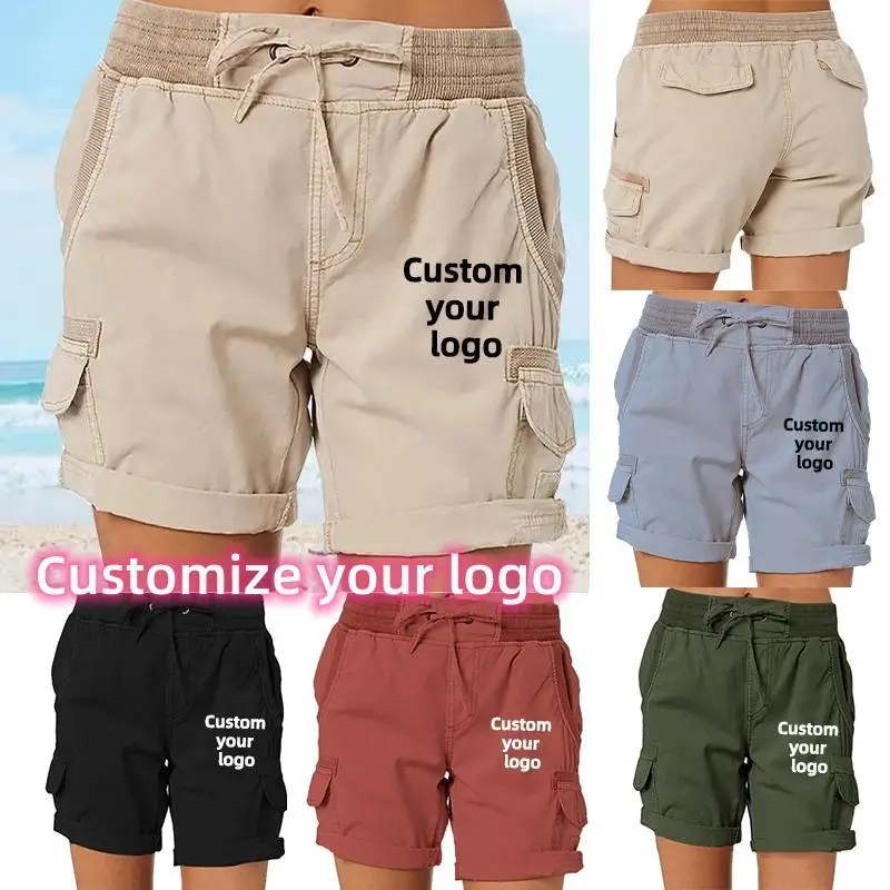 Customize Your Logo Outdoor Casual Golf Active Shorts Women's Hiking Cargo Shorts Summer Loose Bermuda Shorts with Pockets