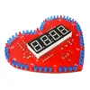 Heart Shaped 4-Digit DIY Clock Kits with LED Lights Date/Time/Temperature/Week Alarm Clock Soldering Suite for Christmas Gifts 5