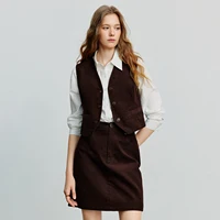 TOYOUTH femmes veste sans manches 2025 automne nouveau rétro vieux argent velours côtelé taille mince débardeur court 5