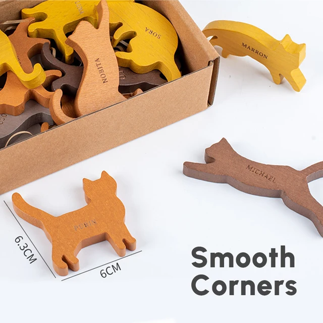 Montessori Stacking Blocks Wooden Toys Cat Balancing Games Educational Wooden Puzzle Toys For Children Home Decorations Desktop 5