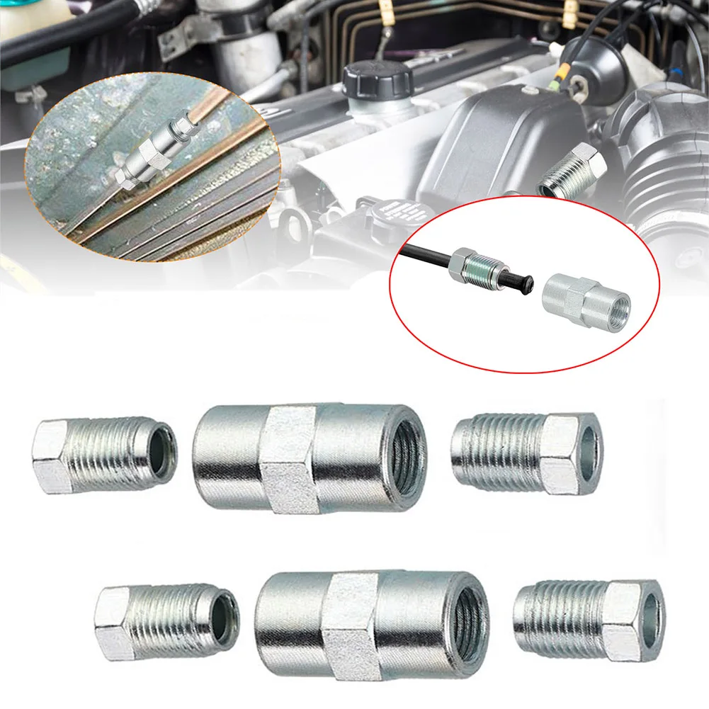 Brake Pipe Hose Brake Line Connector Brake Connecting Insert Brake Line Lock Kit Brake Cable Connector Kit Brake Pipe 2 Qty 2 Way Female Connector With 4 M10 10mm Male Nuts For Inverted Bell Mouth 3/16 