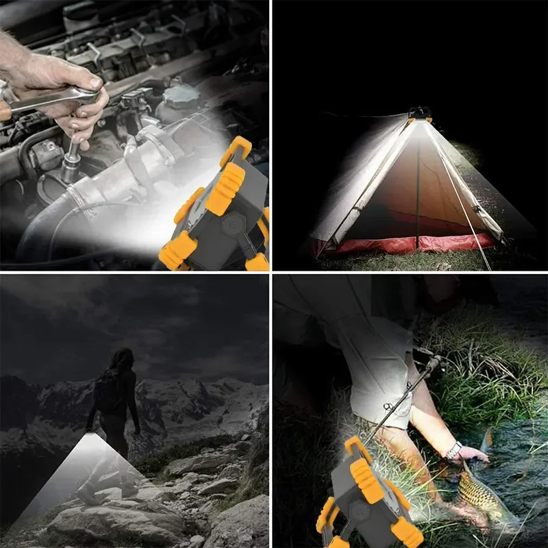 LED Flood Light Worklight Projector Reflector COB Work Light Spotlight Outdoor Camping Emergency Light 10W 18650 USB Cable portable camping light work lamp