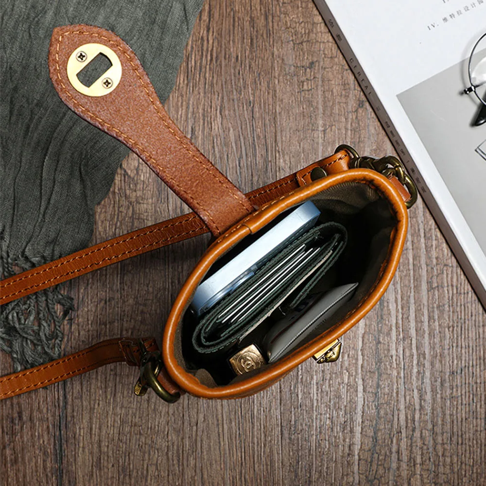 Quality Genuine Leather Crossbody Bag for Women Small Cow Skin Shoulder Fashion Phone Purse Female Promotion 3