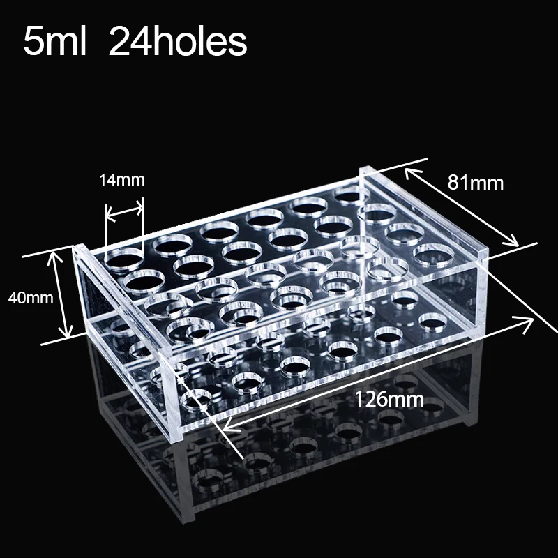 1.5ml/5ml/7-10ml/10-15ml/50ml Plexiglass Rack 8/24holes For PCR Tube Plexiglass Stand Place Transparent Test Tube Holder