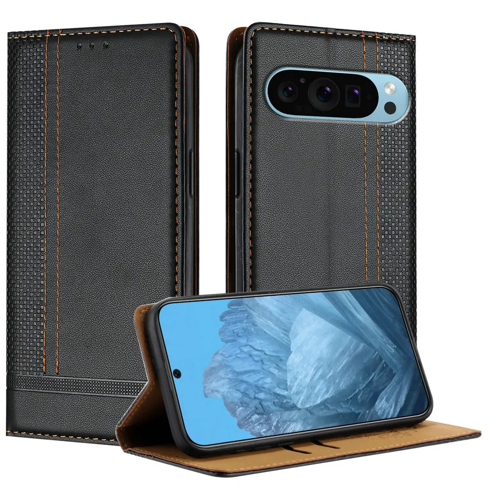 Luxury Magnetic Leather Card Pocket Wallet Case - Premium Book Cover