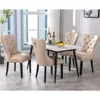 Dining Chairs Set of 4 Mid Century Modern Tufted Chairs Armless Rubber Wood Vintage Chairs Upholstered Nailhead Side Chair 1