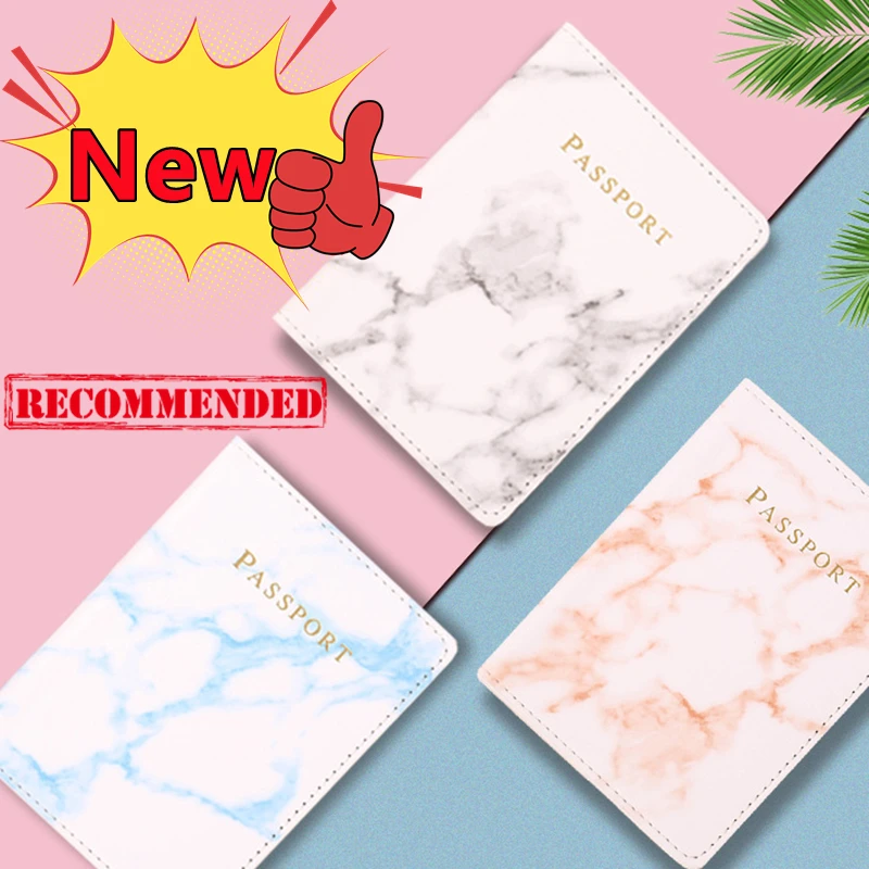 

New Passport Cover For Women Men PU Leather Marble Style Travel ID Credit Card Passport Holder Packet Wallet Purse Bags Pouch