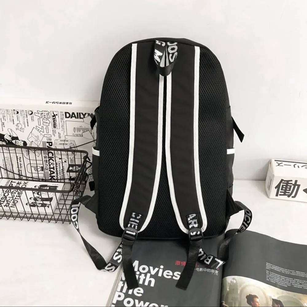 Men Women Nylon Backpack Schoolbag Anime Genshin Impact Element Backpacks Shoulder Travel Bags Kids Teens Mochila Bookbag Gift