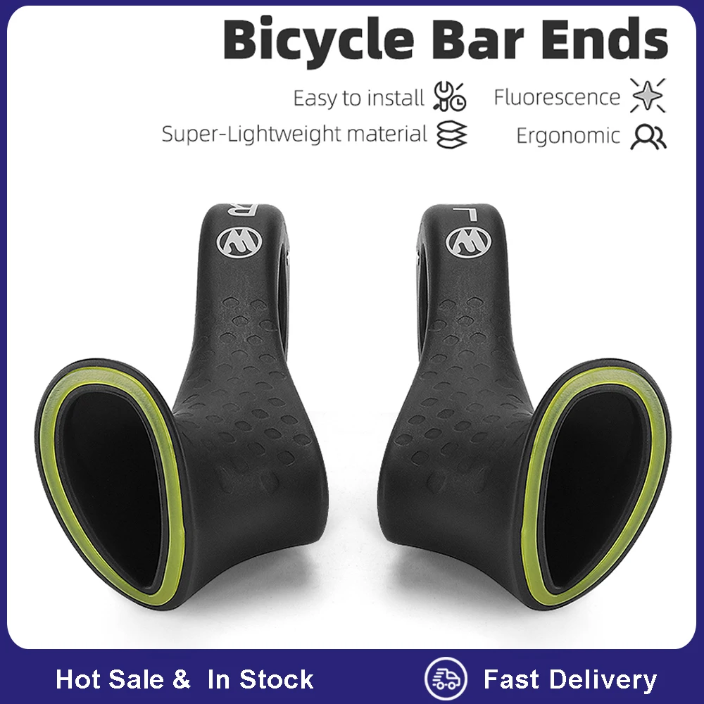 Comfortable Fluorescence Bicycle Bar Ends Ergonomic Design Bike Handlebar Nylon Bicycle Handle