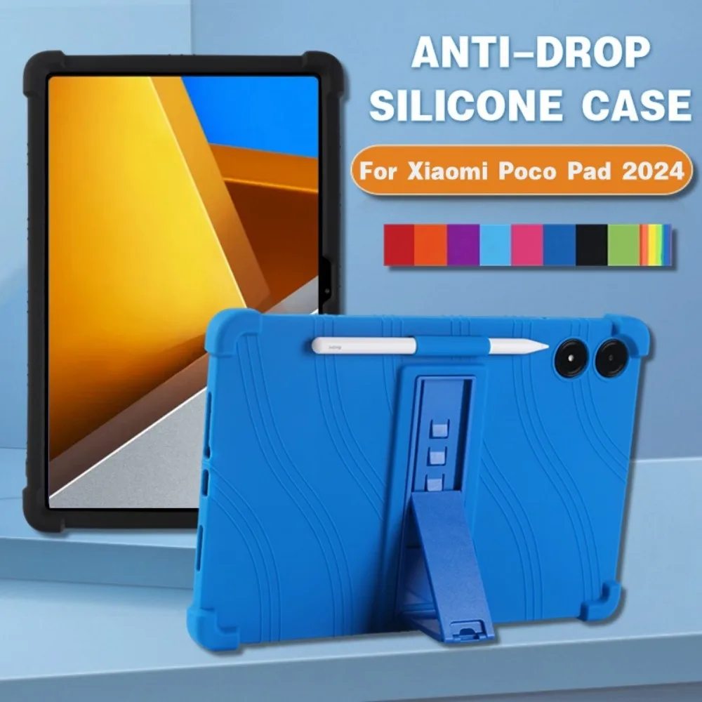 Shockproof Soft Silicon Stand Cover for 12.1 Inch Tablet - 2024 Edition Protective Shell