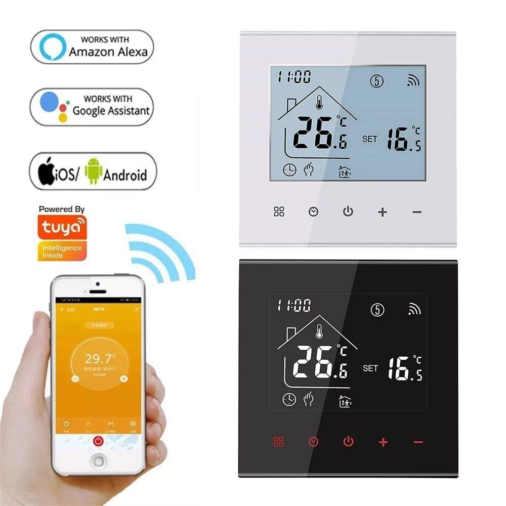 MINCO ความร้อน M4A Warm Floor Thermostat Tuya WiFi 3A 16A ไฟฟ้า/หม้อต้มแก๊ส/น้ําอุณหภูมิความร้อน Controller 1PC 1