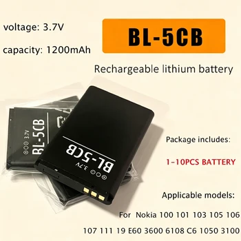 BL-5CB 3.7v Batteria 1200mAh Cella Ricaricabile per Nokia 100 101 103 111 105 106 107 1050 3100 5130 6108 Batterie Del Telefono Mobile