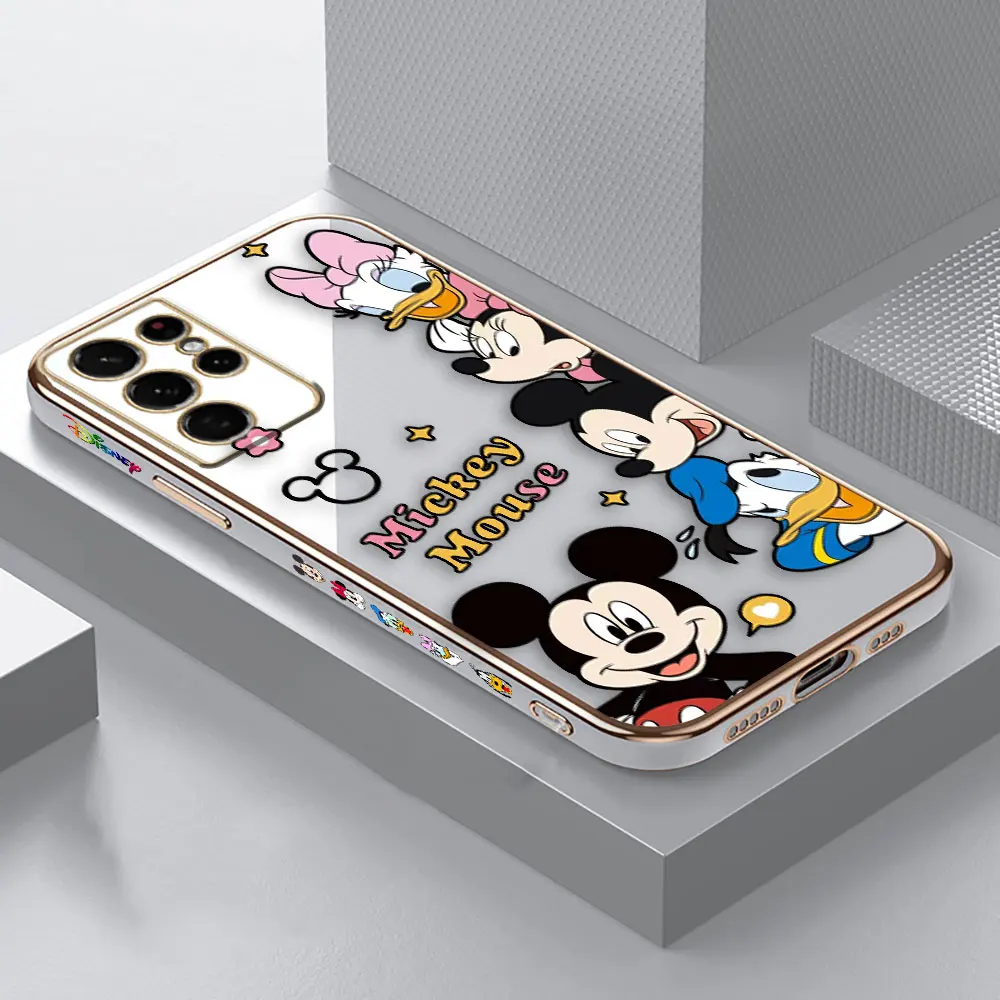 Smooth E-TPU Phone Case For Samsung Galaxy S24 S23 S22 S21 S20 FE S10 A01 A02 A03 PLUS 5G Case Minnie Mickey Donald Duck Goofy