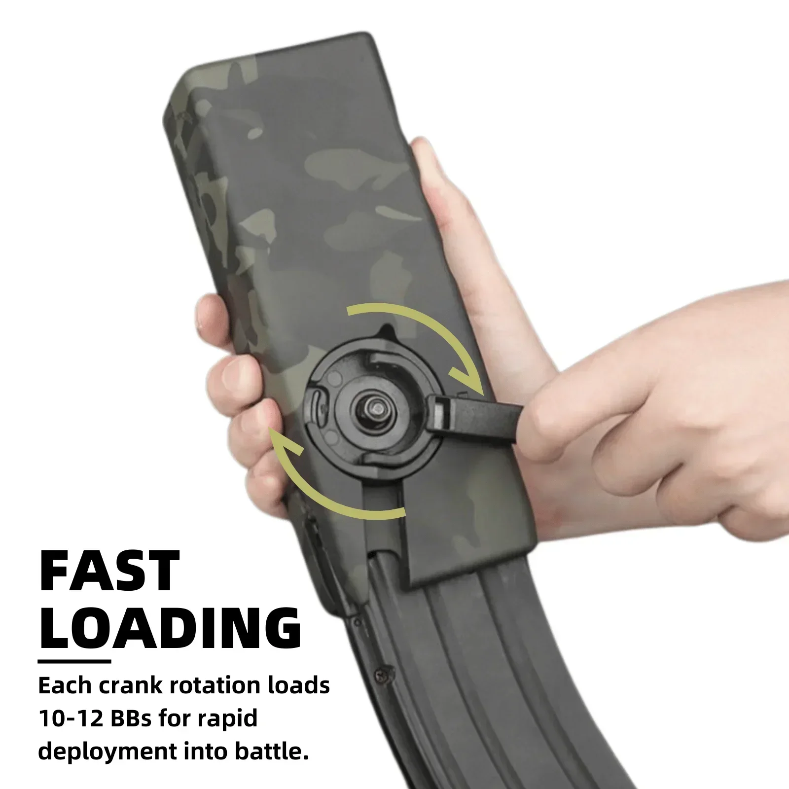 Airsoft Speed Loader 1000 Capacity with Sound Dampening Pad for 6mm BBs M4 Hand Crank Magazines airsoft bb loader